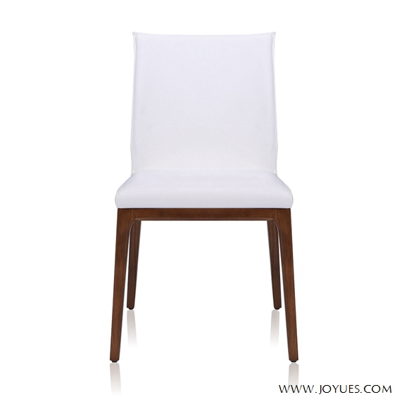 Home Goods Solid Wood Carved White Leather Dining Chair