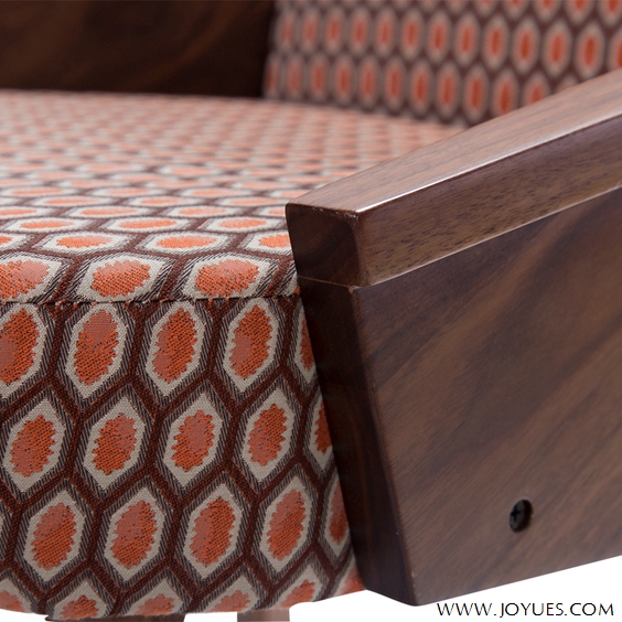 Reclining fabric dining chair detail