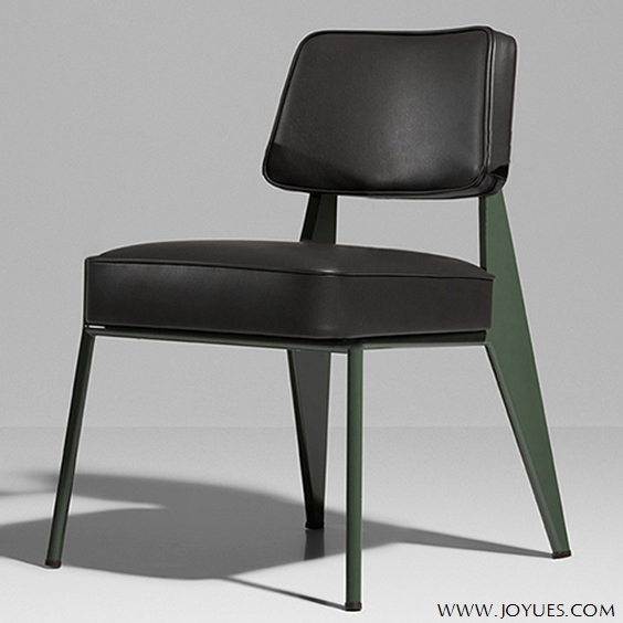 leather steel navy chair