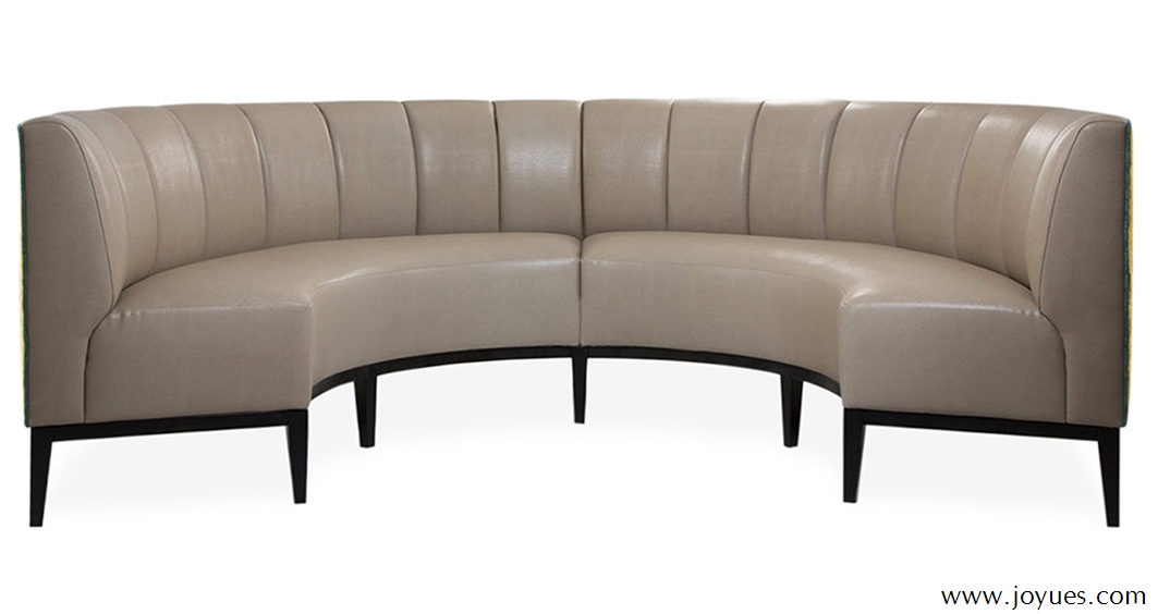 leather half round restaurant sofa